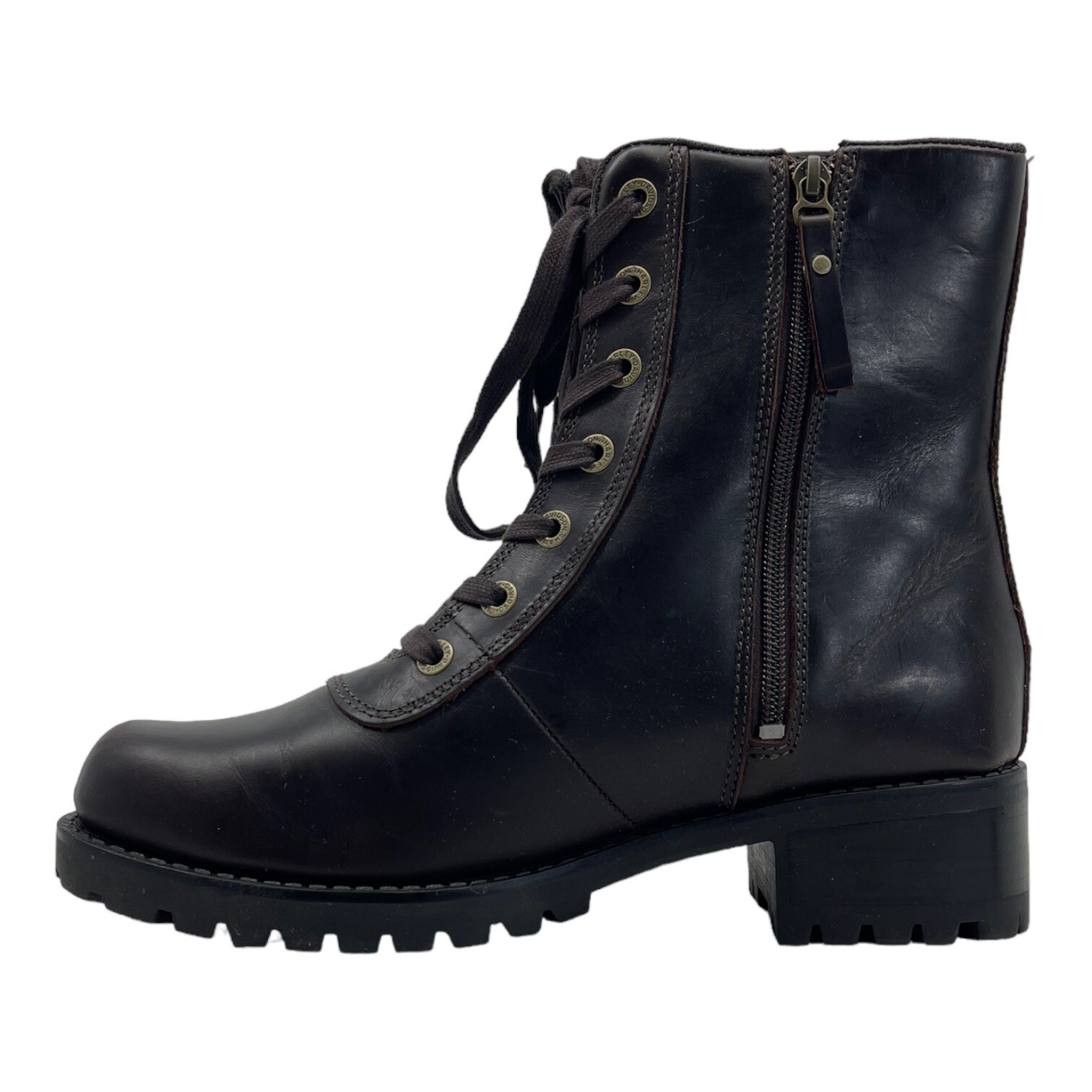 HARLEY DAVIDSON Womens 11 Leather Motorcycle Boots Ashby D84716 BROWN NEW image 3