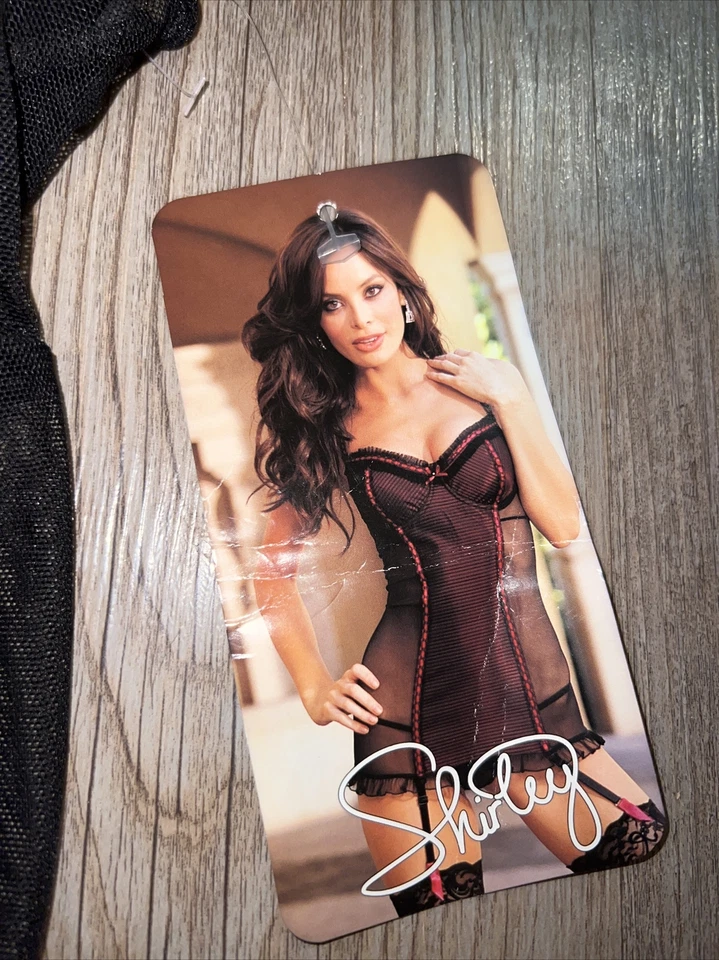 Conjunto de corsé y bragas de cuerda Shirley of Hollywood de colección talla M con cordones traseros NUEVO Foto 4 de 4