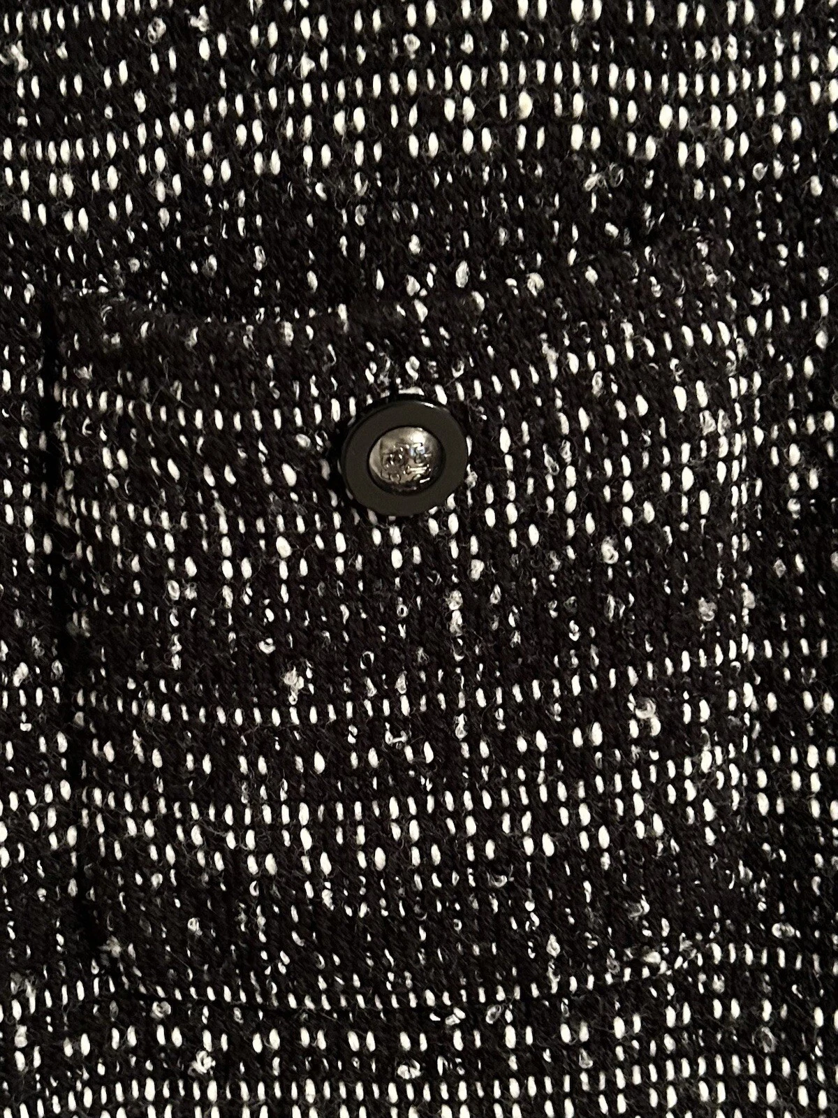 Abito Tory Burch bianco e nero in tweed taglia M scollo a imbuto stile cambio