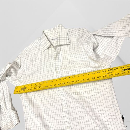 Ermenegildo Zegna Recent Shirt Mens 41 / 16 L White Button Up Checks Jacquard - Picture 2 of 13