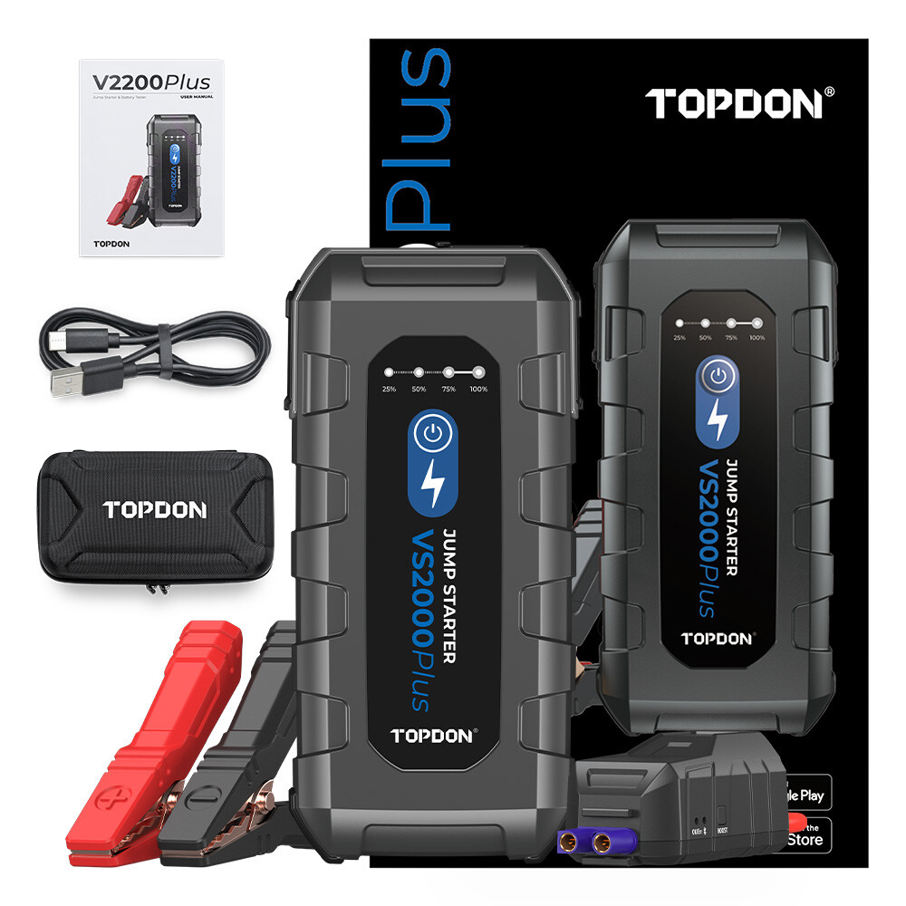 2024 TOPDON VS2000Plus Battery Tester & Booster Safe 2000Amp 12V Jump Starter