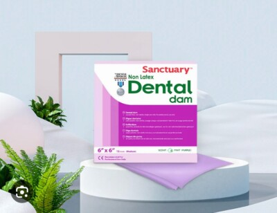 #ad 6quot;x6quot;X0.25mm NON LATEX Sanctuary Dental Rubber Dam Spearmint 15 PK LATEX FREE $16.60