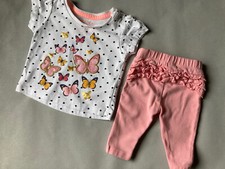 FREE POST SALE!! 2pc Outfit Butterfly Top & Leggings Baby Clothing 0-3 Months