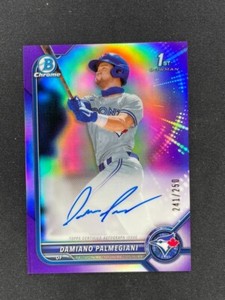 2022 Bowman Chrome Prospect Damiano Palmegiani 1st Auto Purple /250 Blue Jays
