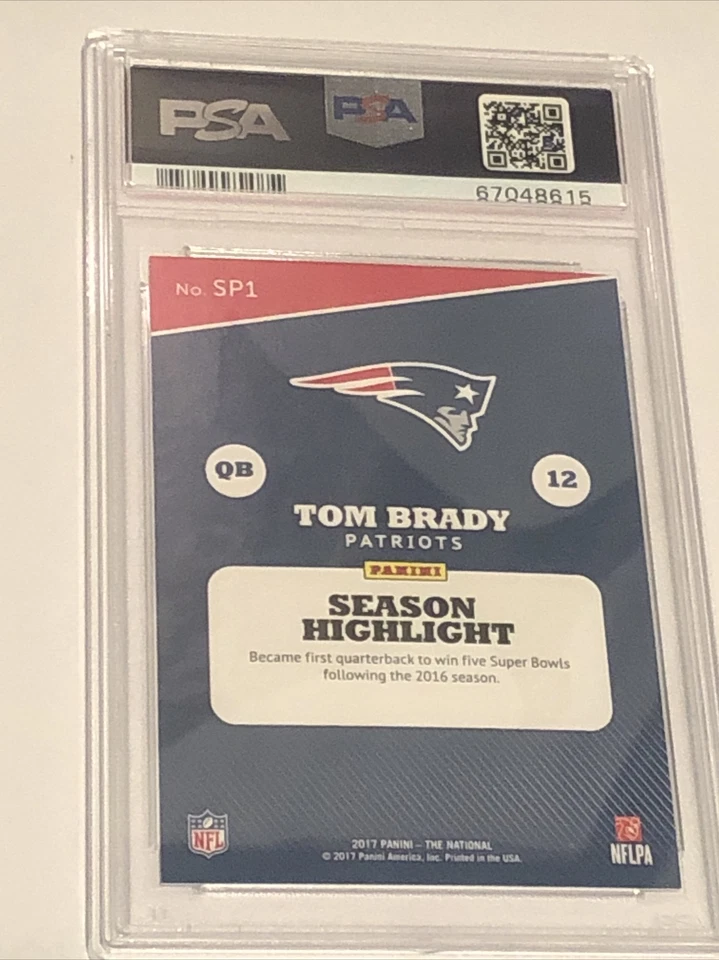 2017 Panini National Convention Legends SP1 Tom Brady Rainbow Spokes /49 PSA 9 - Image 3 of 3