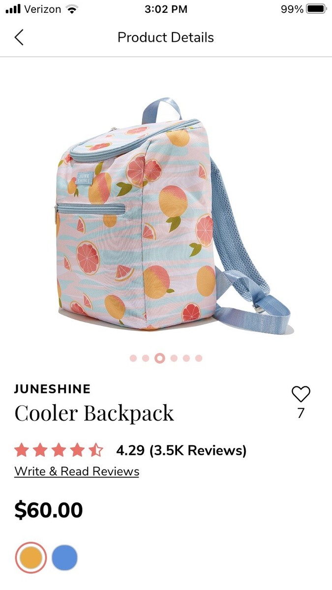 Cooler Backpack by JUNE SHINE Summer Citrus Pattern - New in  display picture 2