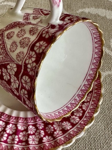 Copeland Victorian Primrose Pink Demitasse Cup & Saucer & Spode Teacup & Saucer - Picture 21 of 24