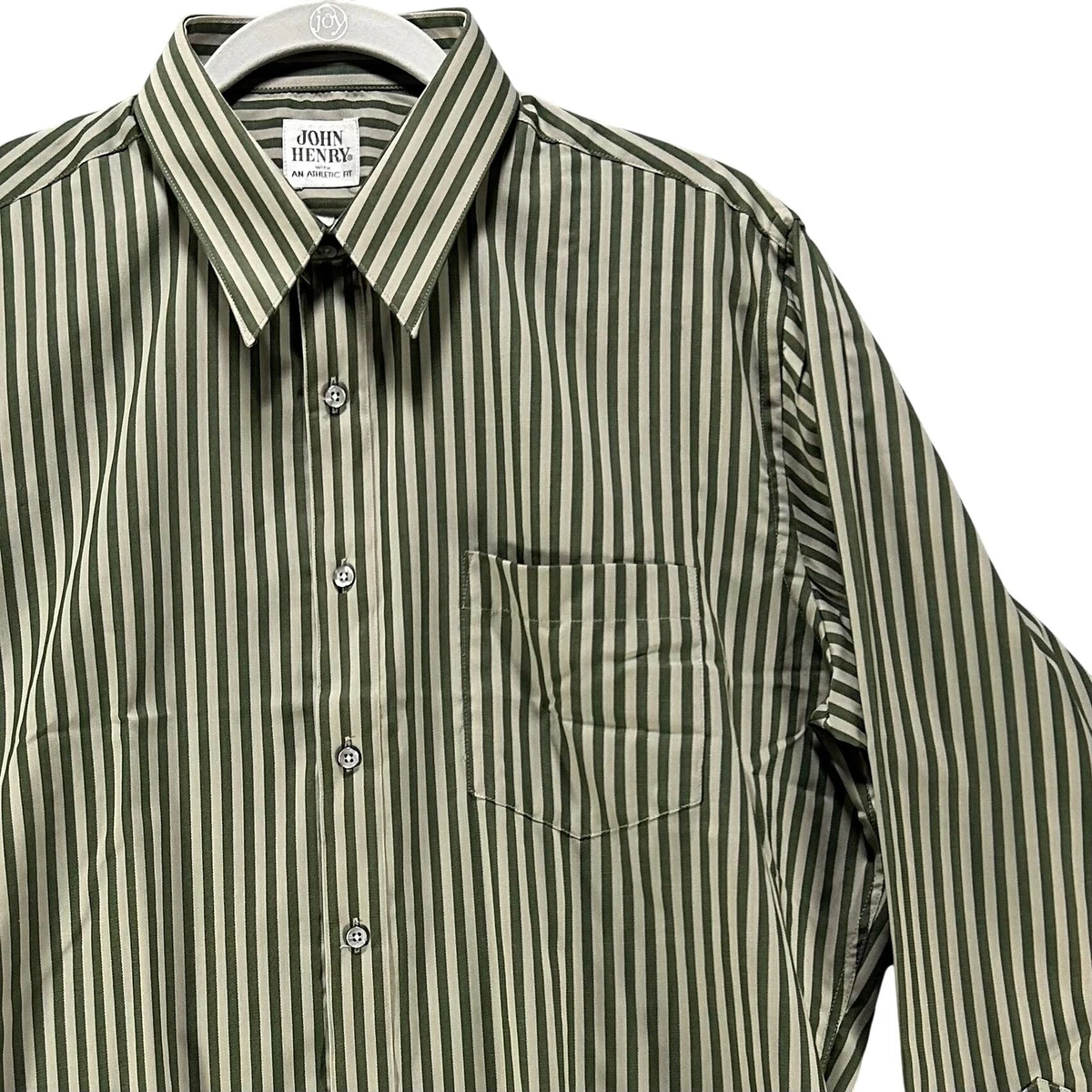 john henry dress shirts JOHN HENRY LONG SLEEVE DRESS BLUE SHIRT - 65% POLYESTER 35% COTTON NEW