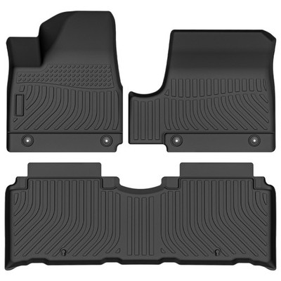 Floor Mats For 2022-26 Hyundai IONIQ 5 All Weather Black 2 Rows Floor Liner