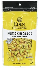 Eden Foods Organic Pumpkin Seeds Dry Roasted Unflavored, 4 Oz