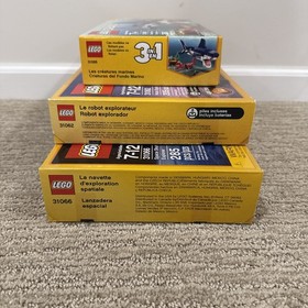 LEGO CREATOR 3 In 1 LOT(3): 31066 SHUTTLE 31062 ROBO 31088 SEA CREATURES *New*