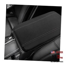 Car Armrest Storage Box Mat, Waterproof Leather Auto Center Black Gray