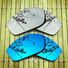 Silver Blue Replacement Lens for-Oakley Flak Jacket Polarized