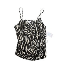 Time and Tru Zebra Print Camisole Top Women s L 12-14 Flowy Tank Adjustable