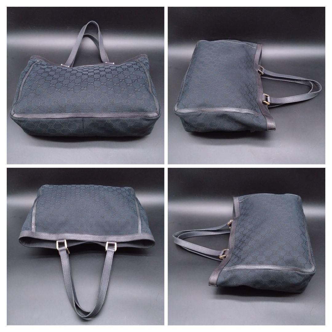 GUCCI GG Pattern Canvas Tote Bag 146247 A4 Size Black From Japan Authentic thumbnail 7