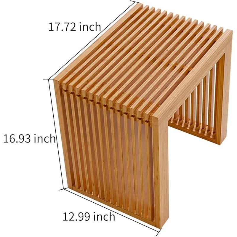 Banco de bambú rústico casa de campo entrada asientos ahorro de espacio diseño duradero nuevo Foto 4 de 4