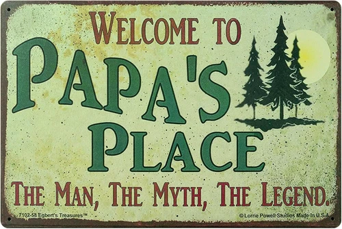 Welcome to Papa's place Retro Vintage Metal Tin Sign Workshop Home Man Cave Gara