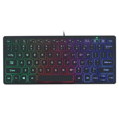 Ultra Thin Corded Keyboard Mini Colorful LED Backlight For Office And Home