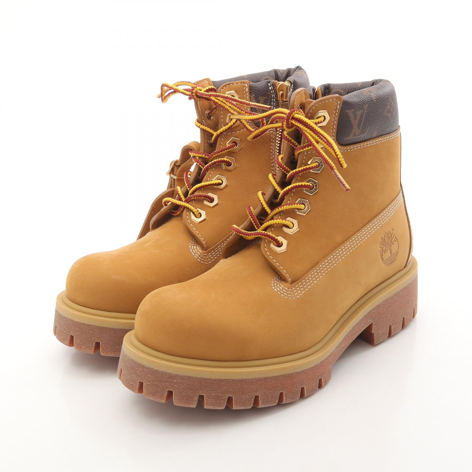 LOUIS VUITTON LV Timberland 6-IN short boots #7.5 leather Brown Beige Used mens
