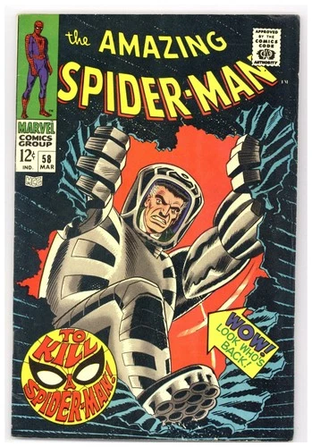 Amazing Spider-Man 58 (VF-) Romita! Zabu! Ka-Zar! Spider-Slayer 1968 Marvel h060
