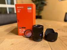 Sony Sonnar T FE 55mm F1.8 ZA SEL55F18Z Lens w/ Box Hood Filter