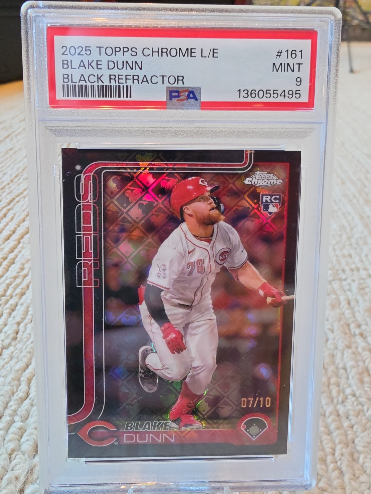 2025 Topps Chrome - Blake Dunn #161 Black Refractor /10 (RC) PSA 9