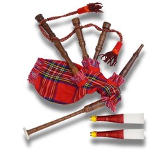 Kids Scottish Bagpipe Set with Tartan Cover  Beginner Child Size Practice