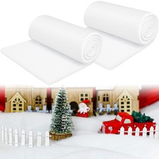 2PCS 3x8FT Large Faux Snow Sheet for Christmas Village Photo Backdrop Prop