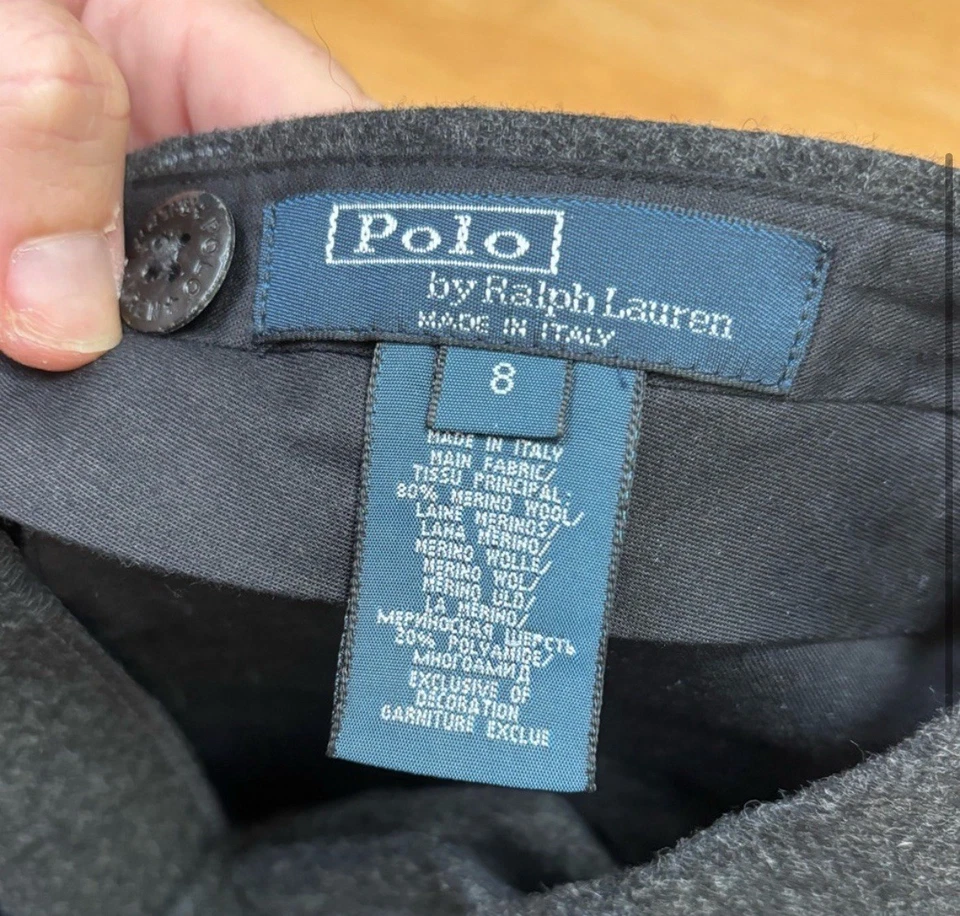 Polo Ralph Lauren charcoal grey wool blend formal dress pants 8 - Image 2 of 4