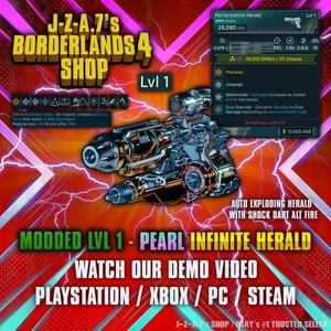Borderlands 4✨ MODDED LVL 1 PEARLESCENT INFINITE HERALD PISTOL BL4 ✅PC-PS-XBOX✨