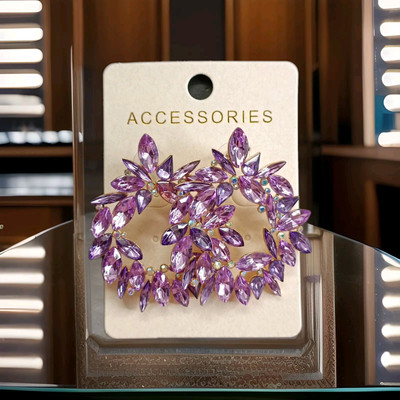  Ohrringe Boho chic Rund Lila Modeschmuck