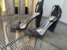 Lulus Women s Black Strap Heels Open Toe Ankle Strap Size 7 Preowned No Box