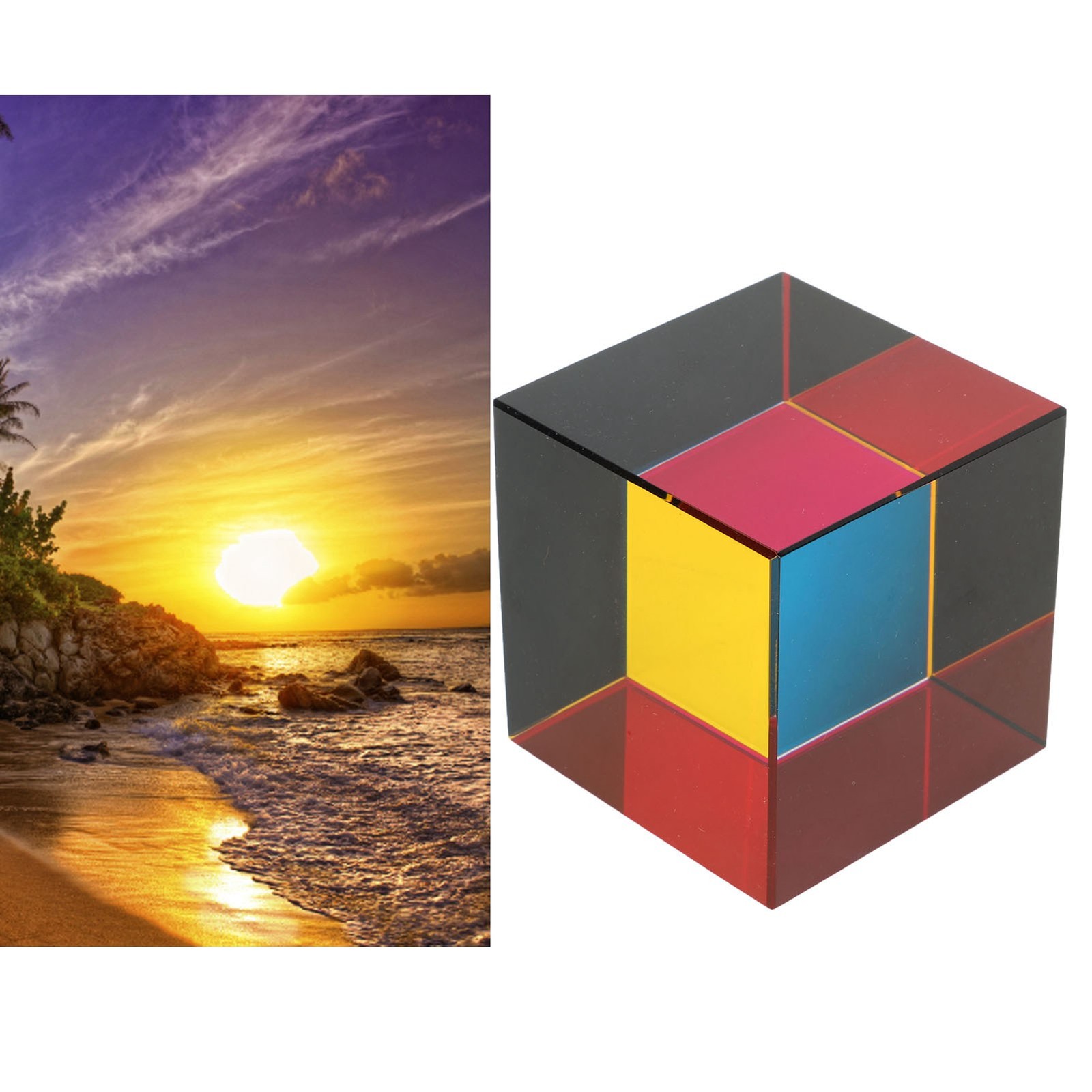 Color Cube Optical Prism For Home Decoration Refracting Light For Photography Gl
