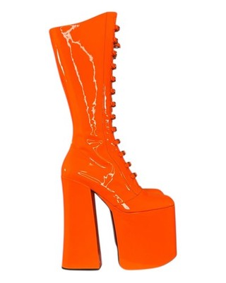 MARC JACOBS x Alastair McKimm, Neon Orange Kiki Boots, SS24, EU 41/ US 11