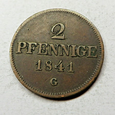 German States (Saxony) 2 Pfennig 1841 G Copper KM#1157