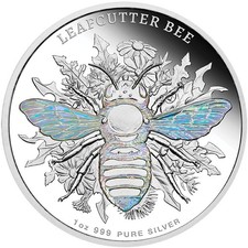 Niue 2026 LEAFCUTTER BEE Native Australian Bees $2 1 Oz Silver Hologram Proof