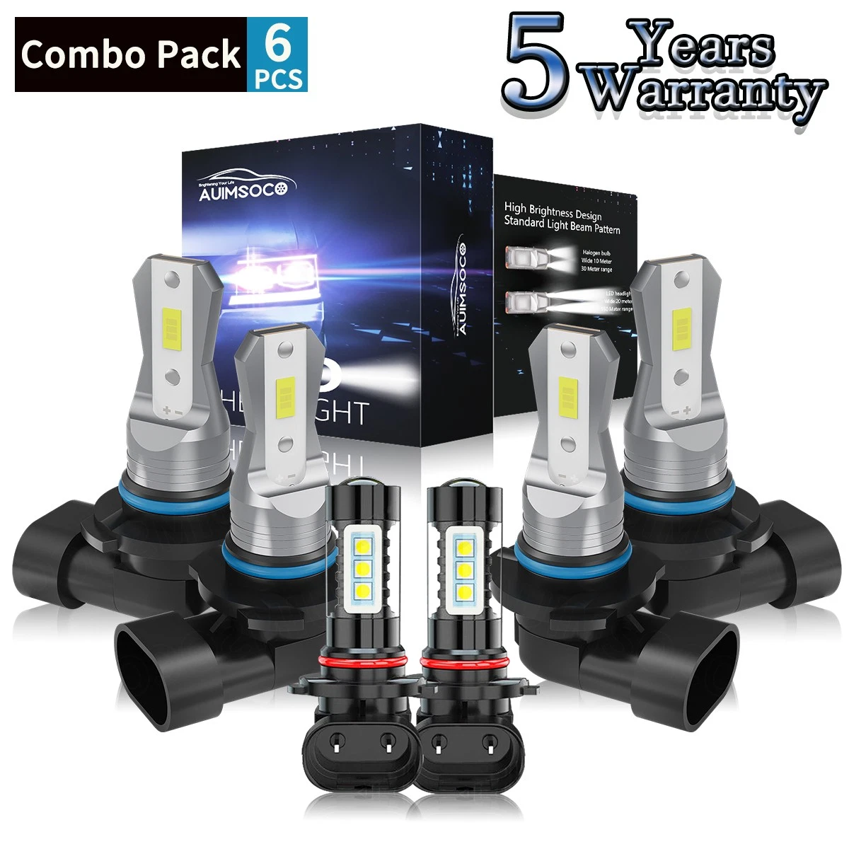 LED Headlight Hi/Lo Fog Beam Bulb For Chevrolet Silverado 1500 HD 2003 2005-2006