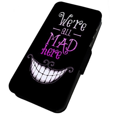 Bedruckte Flip Handyhülle iPhone, Samsung & Huawei We're All Mad Here Purple Smile