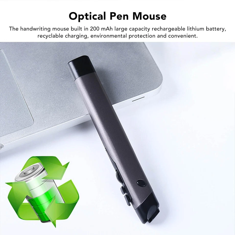 Wireless Optical Mouse Pen, 2.4GHz USB Input Mouse, Rechargeable Ergonomic De... - Image 3 of 4