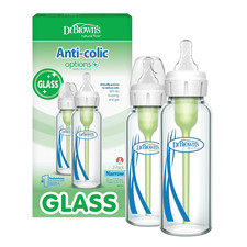 Anti-Colic Options Narrow Glass Baby Bottle, 8 Oz, 2-Pack