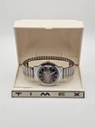 Vintage 1978 Timex Men Daydate Handwind Golden Sunset Dial Silvertone OG Box