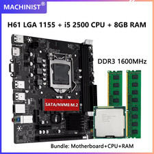 H61 Motherboard DDR3 8GB(2*4GB) 1600Mhz RAM Memory with Intel Core I5 2500 CPU P