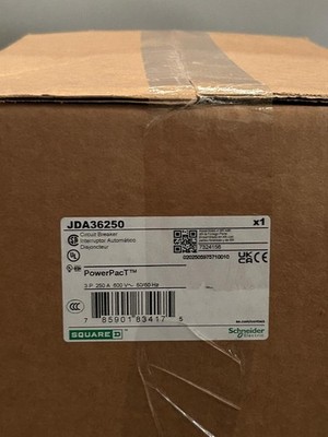 Square D JDA36250 Circuit Breaker - 250A, 3P, 600VAC, 14kA, Made in Mexico