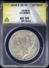1928-P $1 Morgan Silver Dollar ANACS AU55 Details