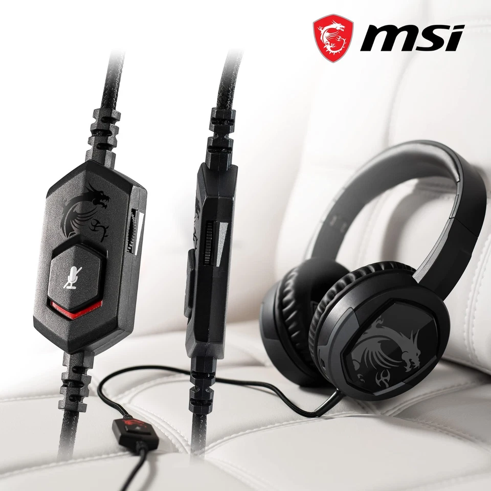 MSI GH30 V2 Detachable Mic Lightweight Foldable Gaming Headphones Headset - Image 4 of 4