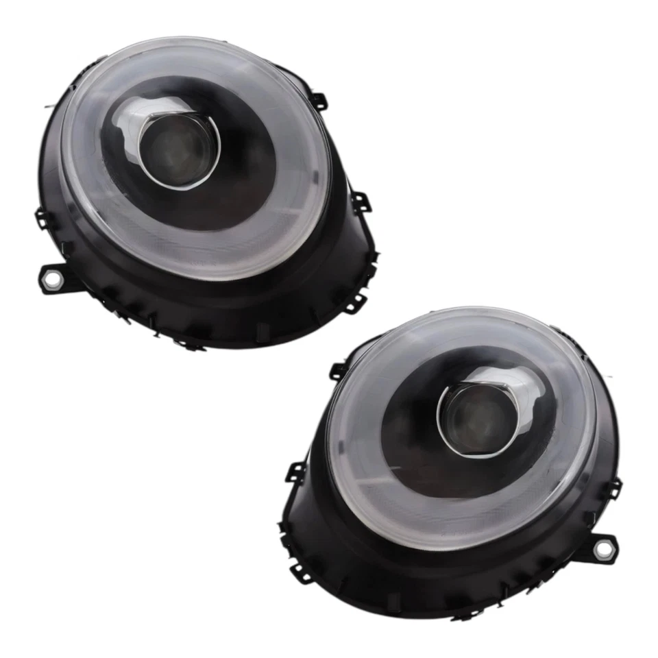Per Mini R55 R56 R57 2009-2016 Proiettore Faro LED Nero Xenon Look Aggiornamento - Immagine 4 di 4