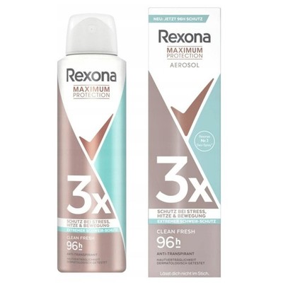 33,28 /L - 6-Pack REXONA Maximum Protection Deodorant - Clean Fresh 96h - 150ml