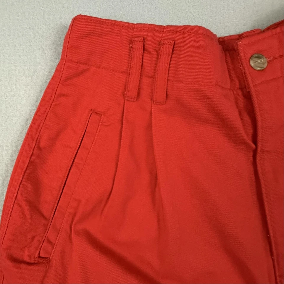 Pantalones Cortos De Colección Dockers Levis Para Mujer 8 Rojo Apertura Regata Sarga Cintura Alta Años 90 Foto 3 de 4