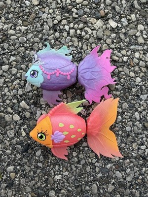 Lot Of 2 Live Little Pets - Lil Dippers Purple Pink Fish - Princessa Pippy Pearl