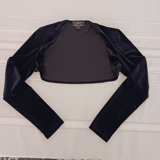 Jessica McClintock Gunne Sax Millennium 2000 Black Velvet Bolero Shrug Size 11